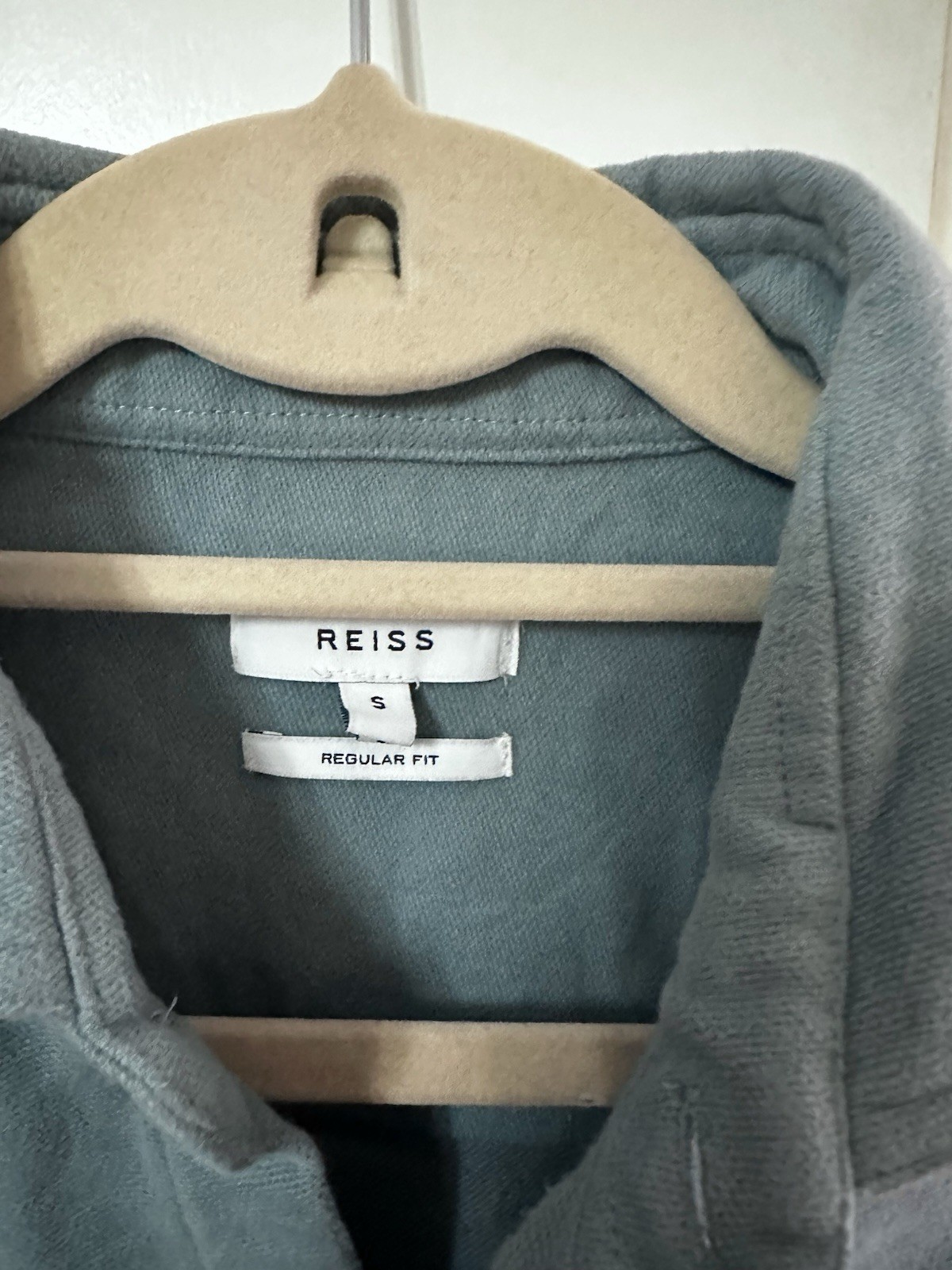 Reiss Miami Twin Pocket Overshirt in a duck egg blue Size S image 5