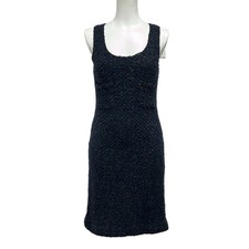 CHANEL P20034 Black Navy Multi [Outer fabric] wool, mohair Women's Dress