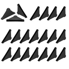 60pcs, 0.2x1.46in Plastic Rounded Corner Triangle Glass Corner Protector Black