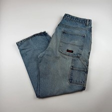 Vintage Wolverine Blue Carpenter Jeans Men's W38 Baggy Workwear Denim Trousers