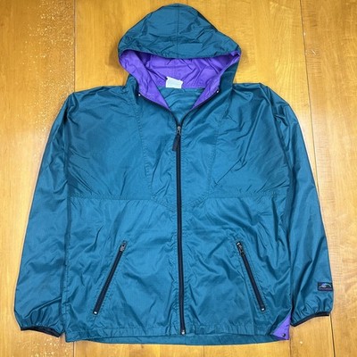 Vintage Helly Hansen Jacket Mens M Medium Full Zip Teal Nylon Lightweight Logo