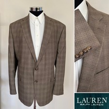 Ralph Lauren Mens Two Button Blazer Silk Wool Blend Sport Coat Jacket Size 48L