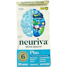 Schiff Neuriva Brain Health Plus  Vitamins 30 Capsules Exp