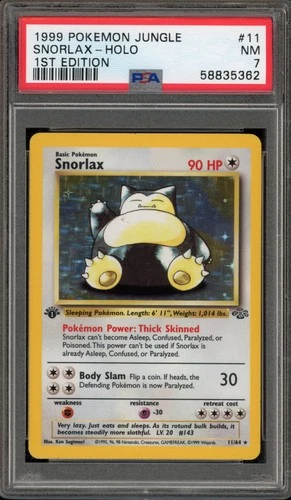 Pokemon Snorlax Jungle 1st Edition Holo Rare #11 PSA 7