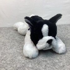 FAO Schwarz Adopt A Pets Plush Black  White Realistic French Bulldog Dog