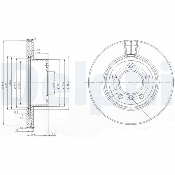 2X Bremsscheibe Delphi BG3900C FüR Bmw E87 E82 E81 E88 E90 1Er 3Er 118 120 316-image