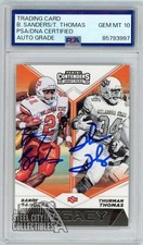 Barry Sanders Thurman Thomas 2019 Contenders Draft Legacy Auto Card 3 PSA/DNA 10