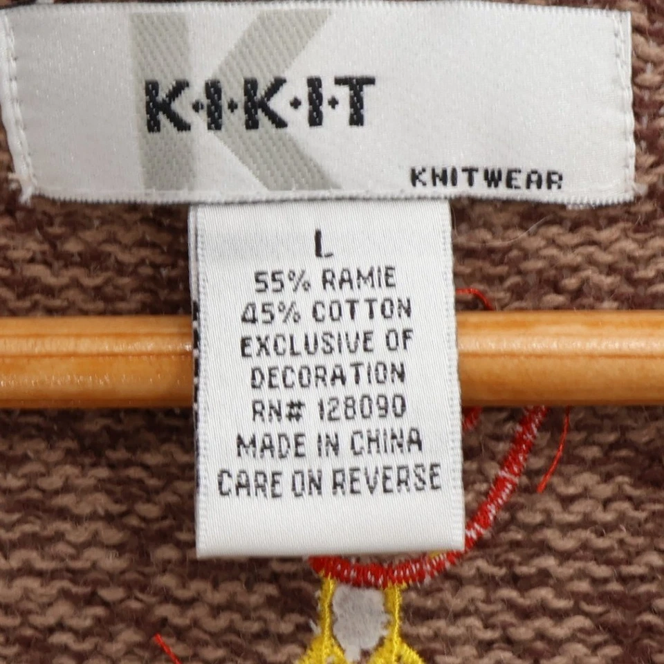 De Colección Años 90 Kikit Navidad Vacaciones Suéter Chaleco Polo Norte Muñeco de Nieve Cremallera Talla L Foto 3 de 4