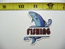 FUN FISHING FISH LEAPING OUT OF WATER SMALL STICKER DECAL OUTDOORS BOATING