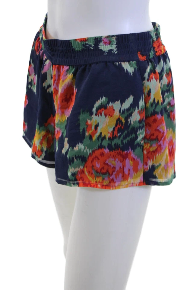 Pantalones Cortos de Playa Joie Unisex Azul Oscuro Floral Seda Talla XS Foto 2 de 4
