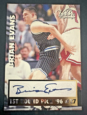 1997 Score Board Visions Signings Signings Brian Evans Card Auto Orlando Magic