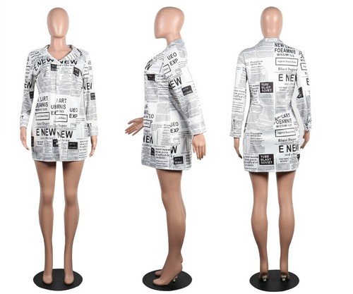 USA-Women-Letter-Print-Long-Sleeve-Blouses-Shirts-Turn-Down-Neck-Mini-Dress-T