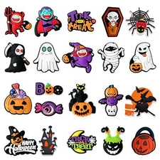 21 Pcs Halloween Horror Cute Cartoon Croc Shoe Charms,Shoes Accesories Decor