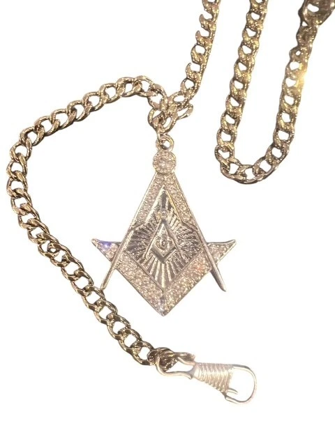 Freemason  Pocket Watch Chain Freemason  Crystal Symbol  Crystal  Silver - Image 4 of 4