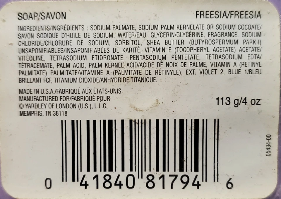 RARE! Vtg Yardley Of London Nature's Slices Freesia Lavender 4oz. Bar Soap Lot 6 - Image 3 of 3