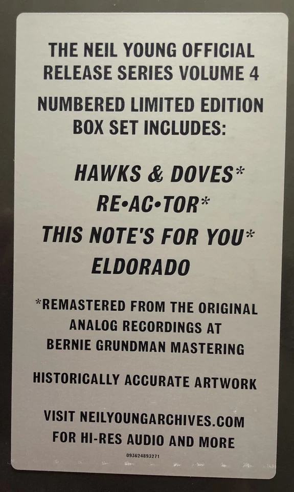 Neil Young Official Release Series Vinyl Box Set New Sealed Discs 13 14 20 21 - Image 3 of 4