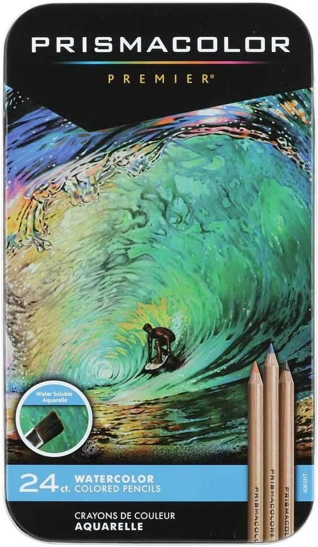 Prismacolor Premier Watercolor Colored Pencils Art Tin of 24 ct