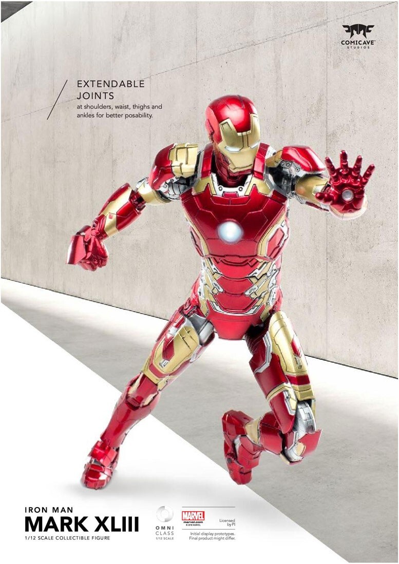 特撮 Comicave Studios Iron Man MK 43 "Iron Man 3" Action Figure (1/12 Scale) action figure Marvel IRON MAN Mark XLIII MK43 75% metal LED