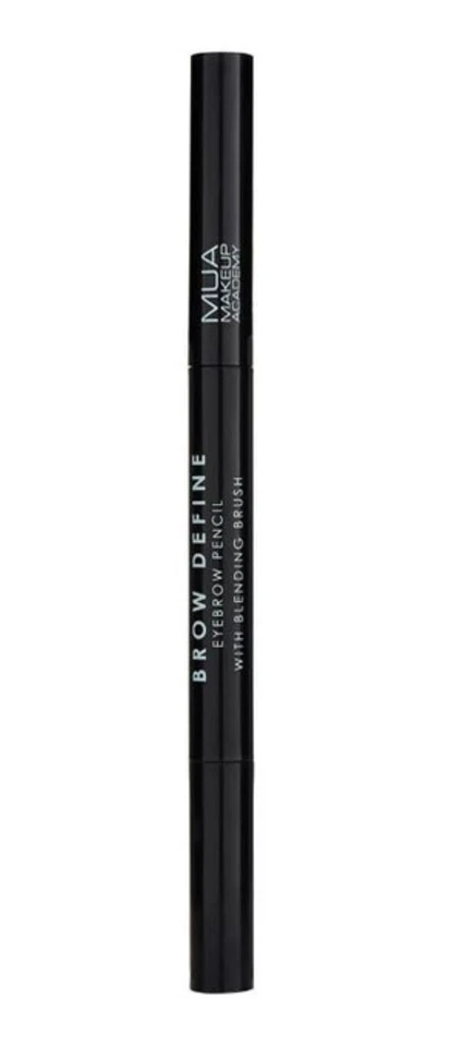 MUA MAKE UP ACADEMY MUA BROW DEFINE EYEBROW PENCIL WITH BLENDING BRUSH BLACK NEW & SEALED VEGAN.