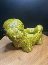 Vintage California USA RC38 Green Ceramic Pottery Dog Ashtray EUC