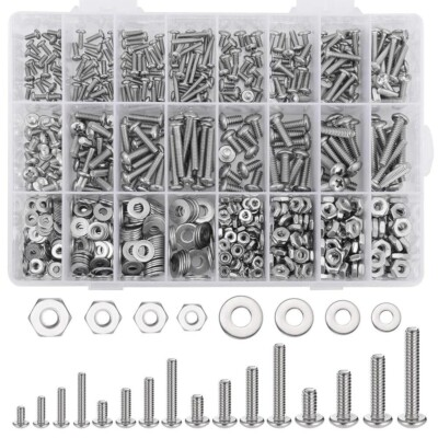 #ad 900PCS Hardware Machine Screws SAE Assortment Kit Stainless Steel Bolts amp; Nuts $36.00