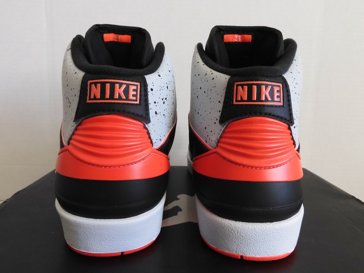 NIKE JORDAN 2 RETRO BLACK-INFRARED 23-PURE PLATINUM-WHITE SZ