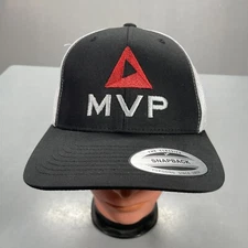 Yupoong The Classics One Size Black White Trucker Mesh Snapback Hat Cap MVP