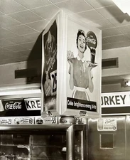 1950s Coca-Cola Kresge's Soda Fountain Large Revolving Sign Original Photo