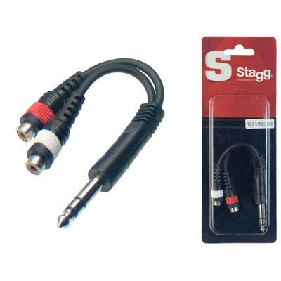 Male Stereo Phone Plug to Two Female RCA, Stagg YC-0,1/1PMS2CFH