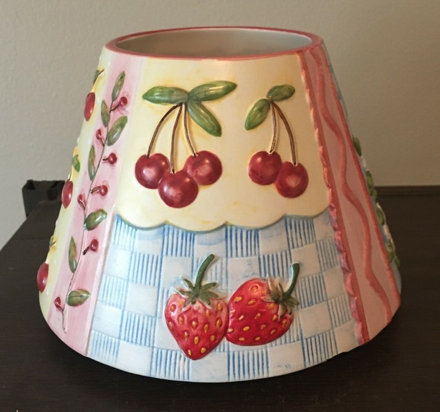 Yankee Candle Large Candle Topper/Shade Spring Cherries/Strawberries eBay