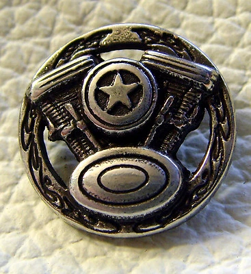 LEDERECKE KONSTANZ Motor-Niete Ziernieten Beschlag Biker Rocker Altsilber zum Schrauben 1,9 cm