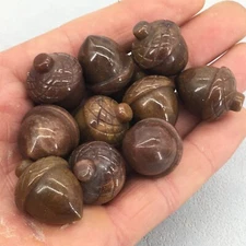 10pc Natural agate Quartz hand Carved Pine nuts crystal Reiki healing