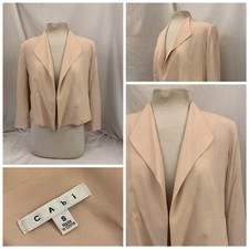 Cabi Blazer Jacket S Peach Rayon Waist Length Long Sleeve LNWOT YGI T1-650