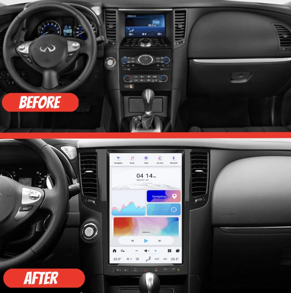 For Infiniti QX70 2013-2019 Wireless Apple CarPlay & Android Auto 14.5" Screen - Image 2 of 4