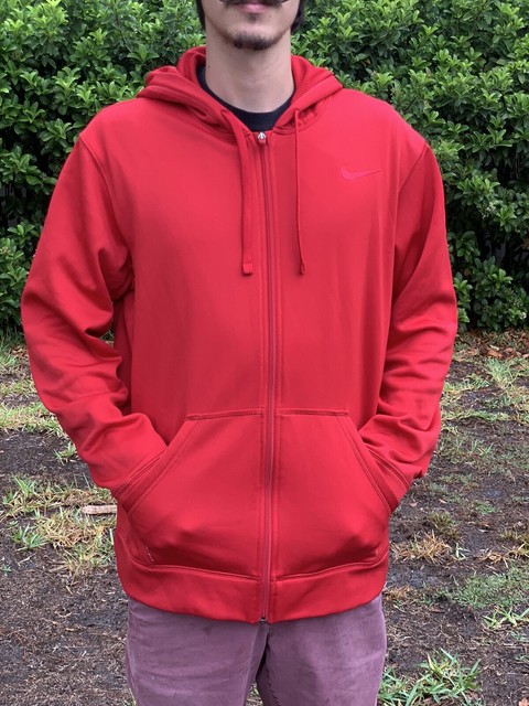 Nike Therma Fit Mens Full Zip Jacket w/ Hood Large Red | eBay