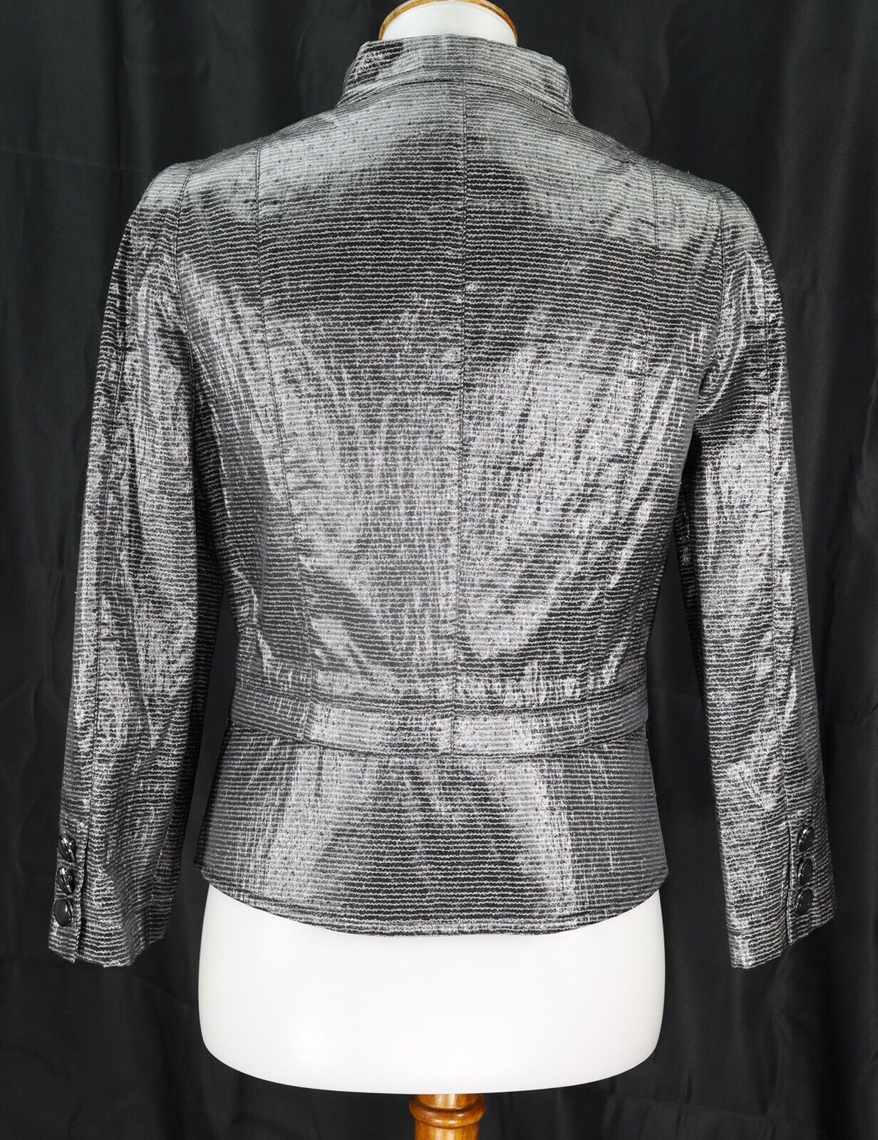 Carlisle Womens Black Striped Zip Up Blazer Jacke… - image 4