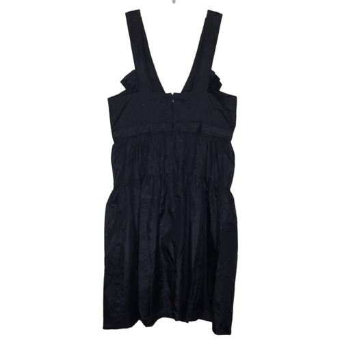Charles Chang-Lima Black Sleeveless Mini Dress Size 6 Wool Silk Blend Pleated - Picture 3 of 12