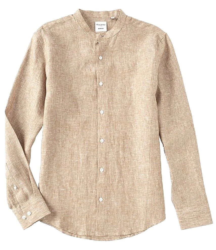 Murano Linen Long Sleeve Casual Button-Down Shirts for Men