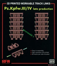 RYEFIELD 2014 3D Printed Workable Track Links for Pz.Kpfw.III/IV Late Production