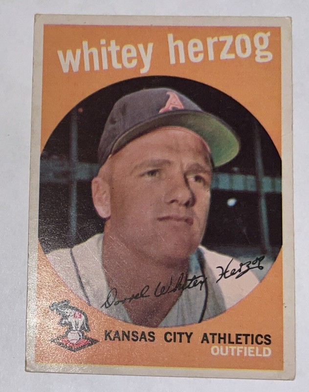 1959 Topps Whitey Herzog #392 Kansas City Athletics VG/EX No Crease Centered