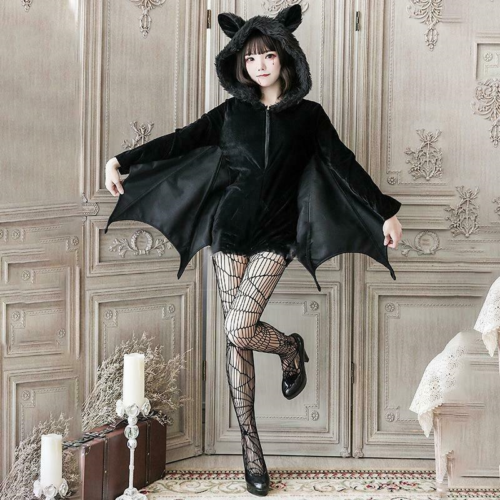 Black Bat Wing Hoodie Sweatshirt Punk Gothic Kawaii Costume Cosplay NEW | eBay