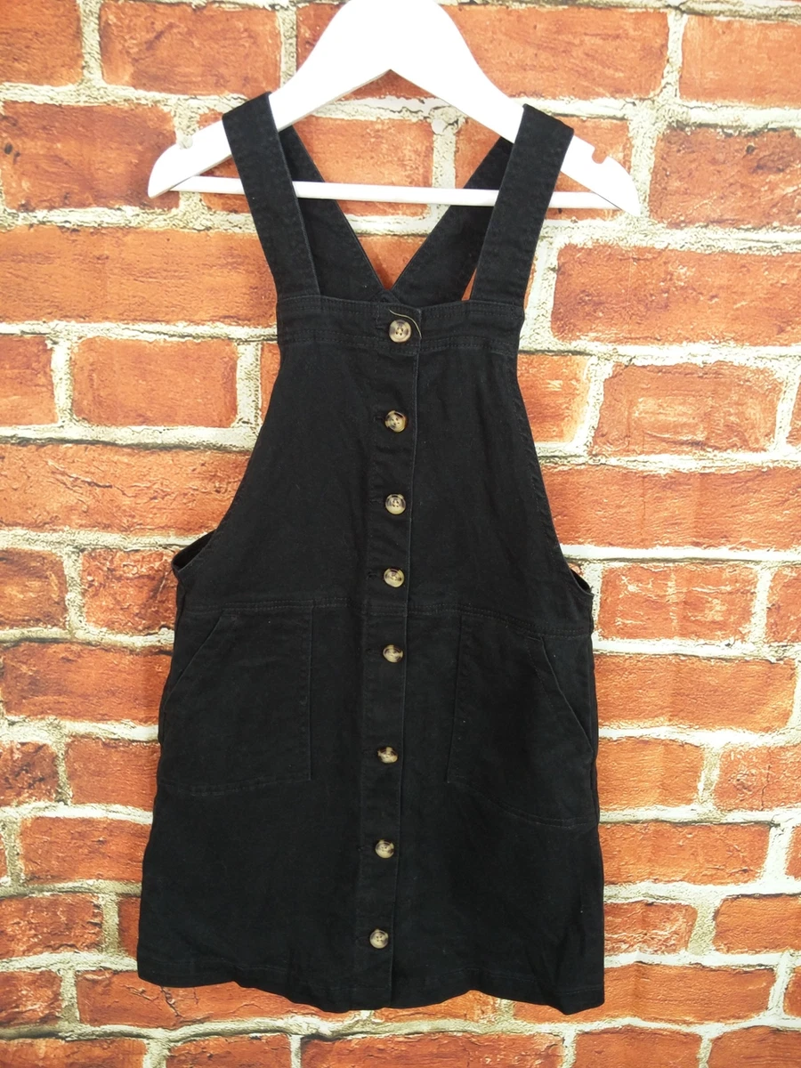 Matalan black denim pinafore sale