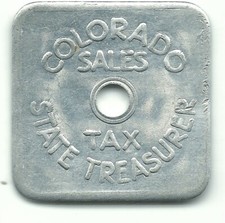 A HIGH GRADE COLORADO SALES TAX TOKEN ONE FIFTH CENT SERIES-STATE TREASURER TAX