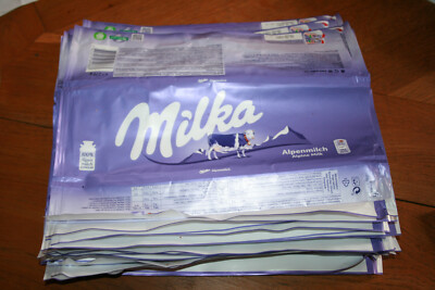 Milka * Konvolut *383 leere Schokoladen Verpackungen Recycling Taschen Upcycling