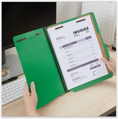 Carpetas de clasificación de tablero de prensado universal 10302, letra, verde  Foto 2 de 4