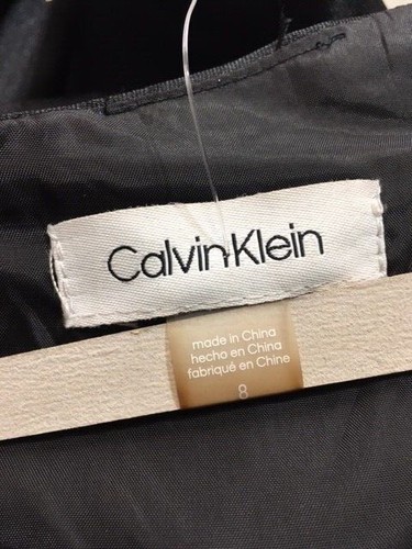 Women's NWOT Calvin Klein V-Neck Pleated High-Low Satin Gown Dress Size 8 - Picture 5 of 7