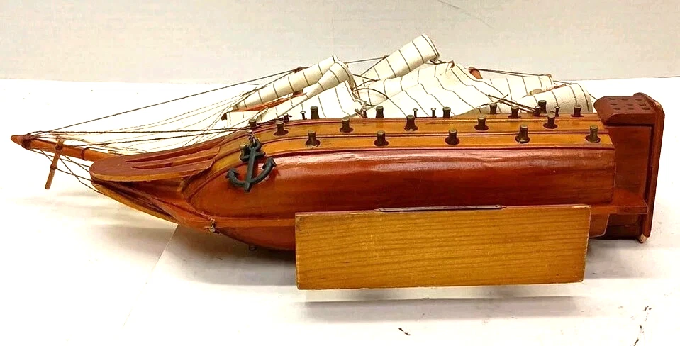 Modelos Navales De Colección Madera USS Constitution Barco Modelo 12" Náutica Naval Decoración Foto 3 de 4