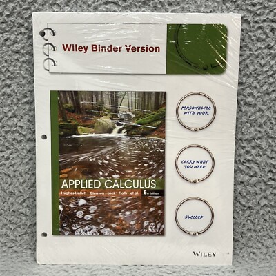 Applied Calculus 5E WileyPLUS with Loose-Leaf Print Companion with Code