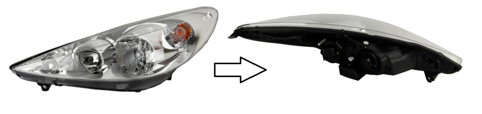 Phare avant gauche de haute qualité pour Peugeot 206+ avec moteur électrique inclus