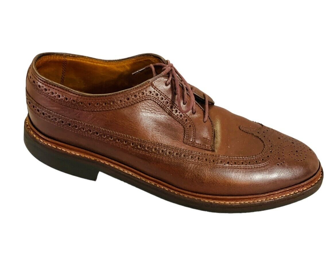 SAOLA Oxford stringate Florsheim Limited da uomo in pelle marrone ala lunga 9 5 US